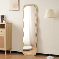 【新品】波形状木目調全身鏡 160×50cm 北欧風 飛散防止 楽天市場】全身鏡 波形状 姿見鏡 北欧 木目調 スタンドミラー